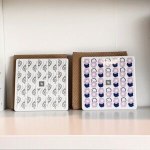 Nespresso Porcelain Coaster Set 2 Tokyo & Buenos Aires Pattern Portugal